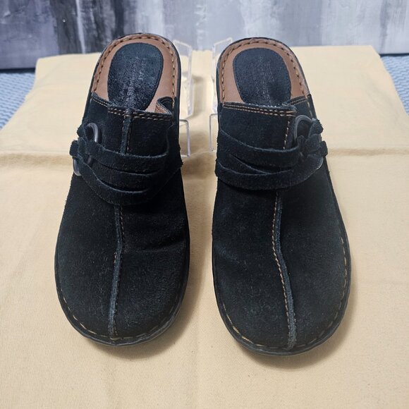 Great Northwest Indigo Chavira Black Suede Slip On Clogs Mules Shoes Size 6.5 - Picture 4 of 7